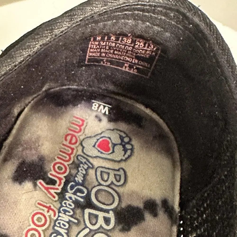 BOBS Women’s‎ Size 8 Black Woven Memory Foam From Sketchers Slip Bohemian EUC